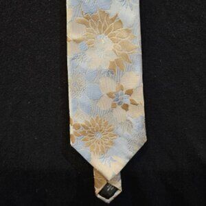 City of London Gray Floral Silk Tie - Premium Quality 100% Silk - 3.5”